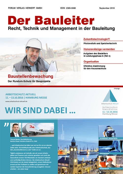 Ausgabe September 2016 Baustellenbewachung