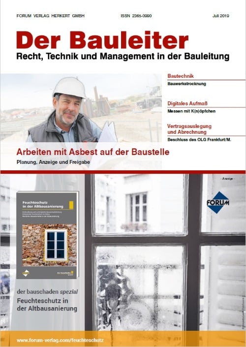 Ausgabe Juli 2019 Arbeiten mit Asbest