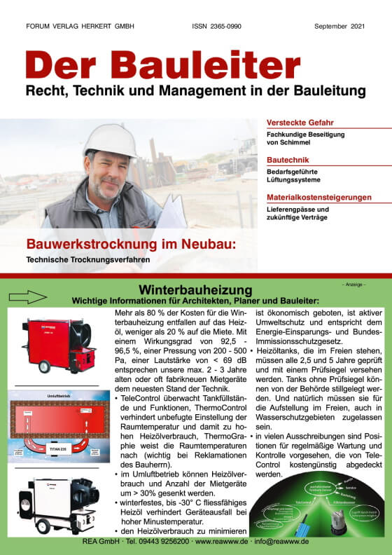 Ausgabe September 2021 Technische Trocknungsverfahren