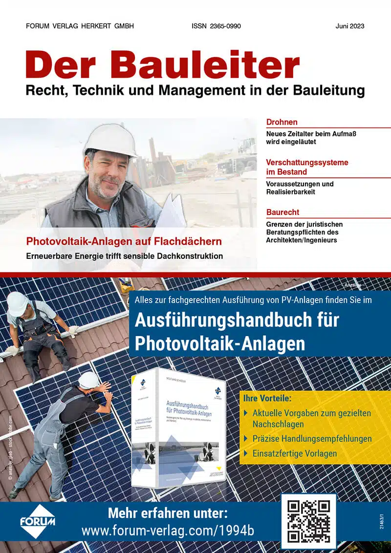Ausgabe Juni 2023 Photovoltaik-Anlagen auf Flachdächern