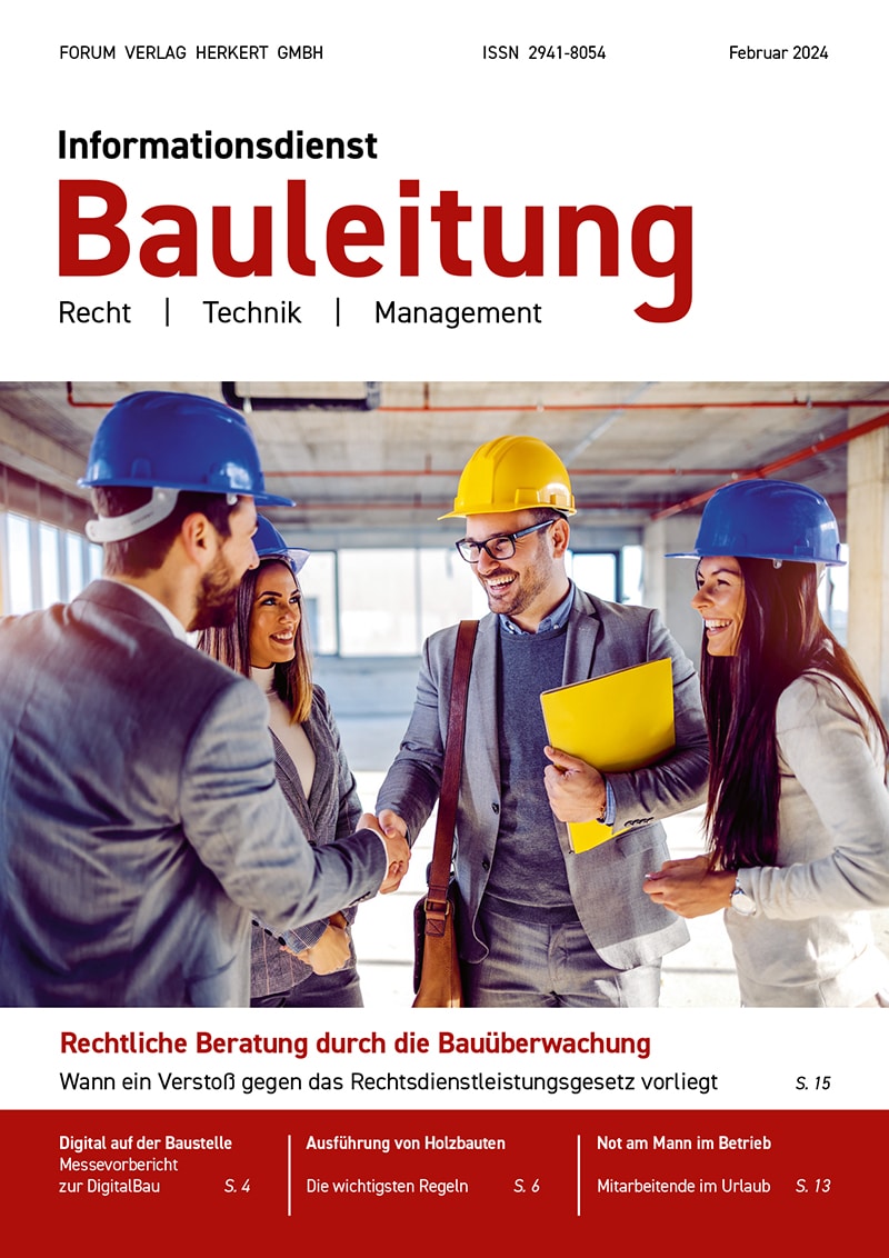 Cover Informationsdienst Bauleitung Februar 2024