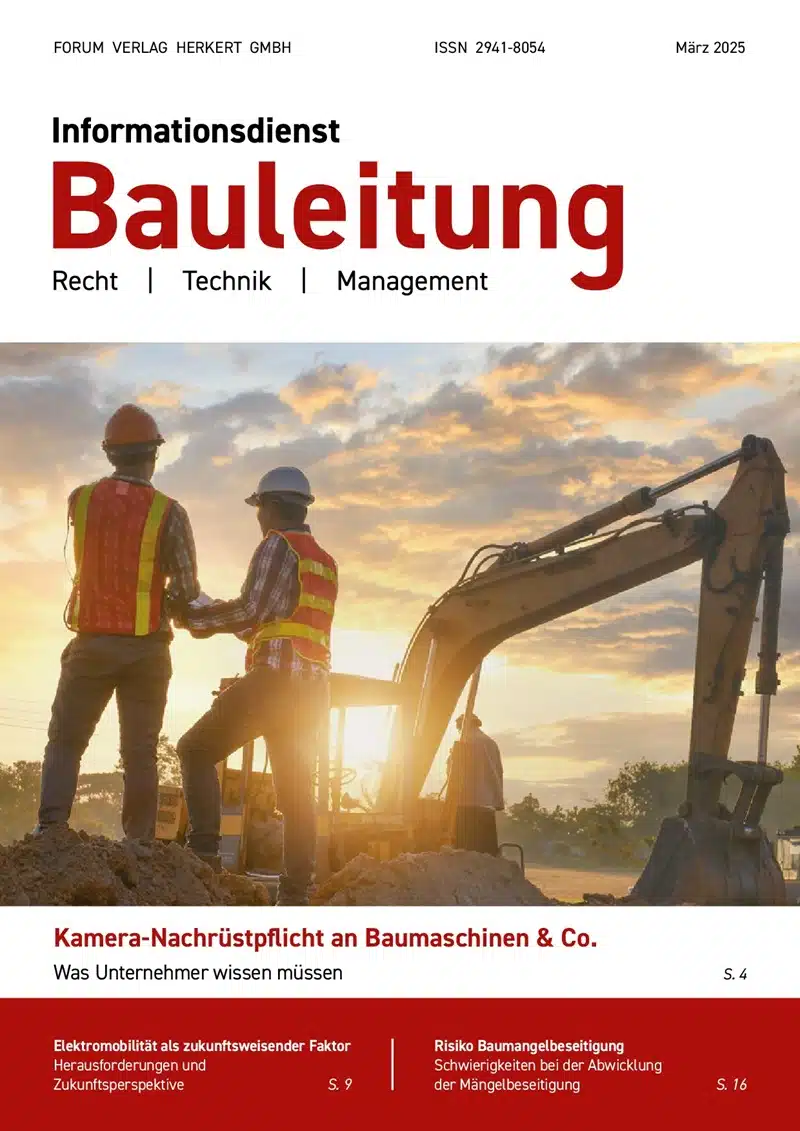 Ausgabe März 2025 Kamera-Nachrüstpflicht an Baumaschinen & Co.